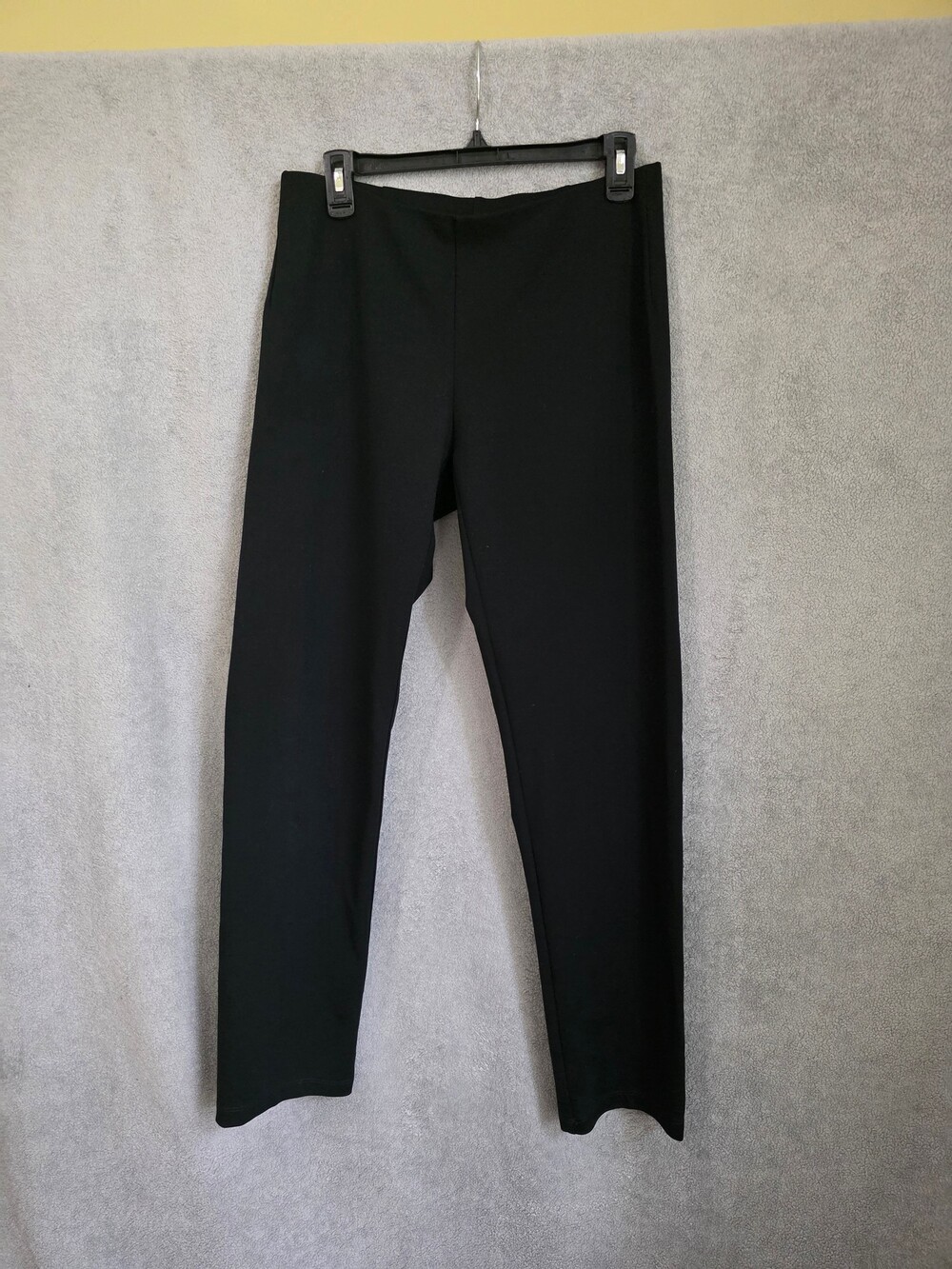 EILEEN FISHER Black Straight Leg Knit Pants Size S Slim Fit